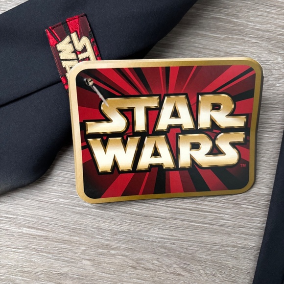 VINTAGE Star Wars Mens Neck Tie  Black Obi Wan Kenobi Ralph Marlin Phantom NWT - Picture 3 of 10
